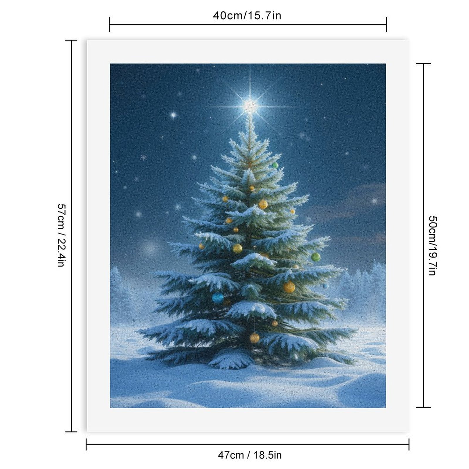 Paint by Numbers Kit for Adults, Snowy Christmas Tree Night Sky Paint by Numbers, Easy Paint by Numbers Kit for Adults Beginner, DIY Adult Paint by Number Kits on Canvas, Home Decor
