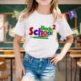 thumbnail image 2 of TIEVOSA T-Shirt d'Été pour Filles, Manches Courtes, Doux et Confortable, Imprimé pour la Rentrée Scolaire, Style Décontracté pour 6-7 Ans (Blanc), 2 of 5