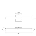 thumbnail image 2 of Lighting SQ-bar Satin Nickel 18-inch LED Vanity, 2 of 4