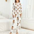 thumbnail image 2 of Womens Pajama Sets, Cute Little Pirate Red Panda 2 Piece Pjs Sets Long Sleeve Top and Pajama Pants with Pockets, Comfy Soft Ladies Sleepwear Lounge Sets for Women, 2 of 7