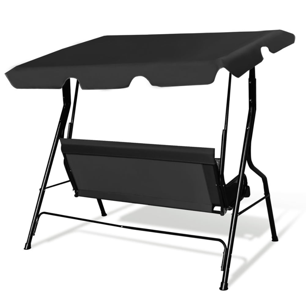 Aimee Lii 3 Seats Patio Canopy Swing, Swing Chair Outdoor, Black Aimee Lii 3 Seats Patio Canopy Swing, Swing Chair Outdoor, Black