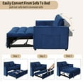 thumbnail image 3 of Bonzy Home Pullout Bed Convertible Sofa Bed Versatile Velvet Sofa,55 Inch Couch Adjustable Backrest, Blue, 3 of 8
