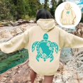 thumbnail image 6 of Womens Sea Turtle Print Hoodies Long Sleeve Hooded Sweatshirt Fall Casual Pullover, 6 of 6