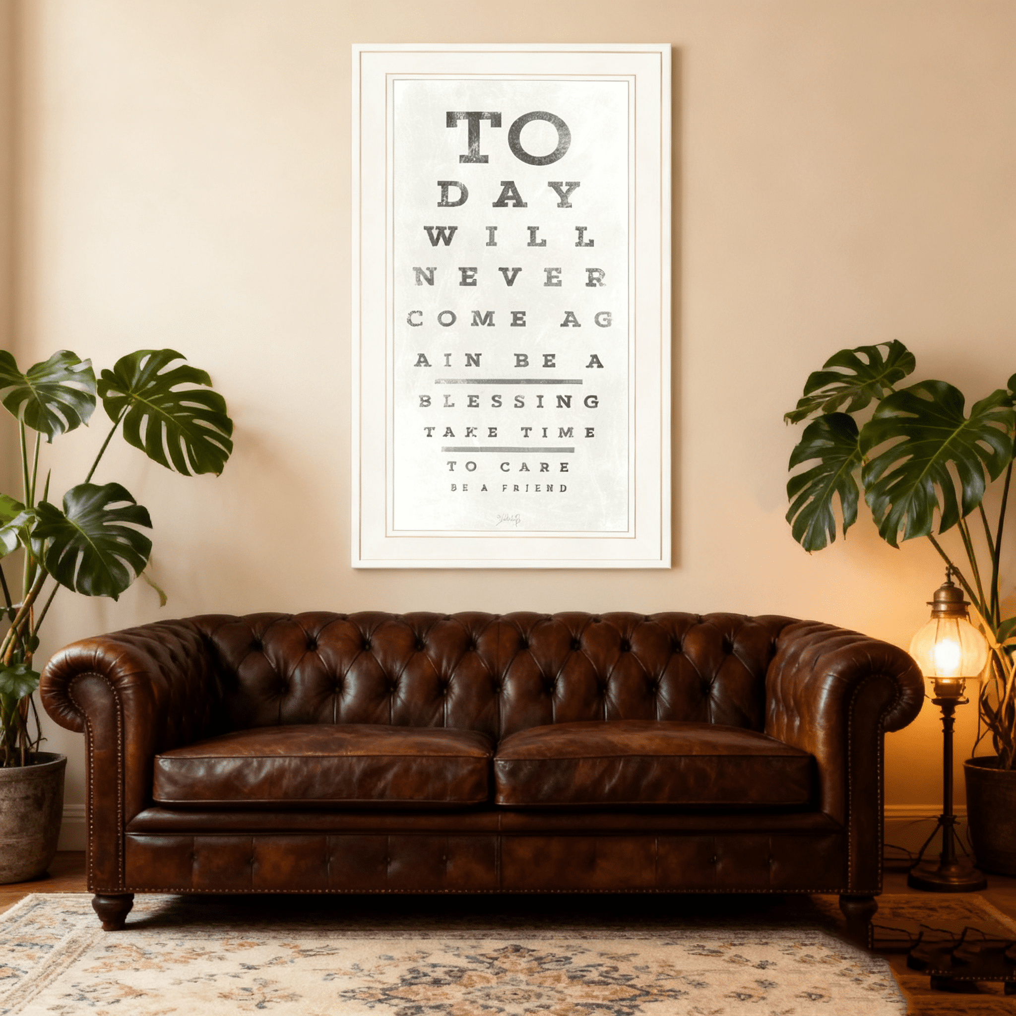 JERFIT Framed Eye Chart Print Wall Art, Vintage Snellen Test Ready to Hang Decor for Home, Office & Clinic