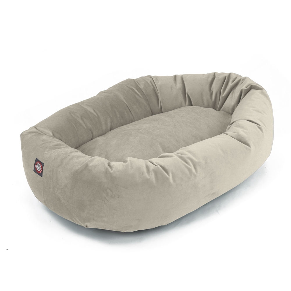 Majestic Pet Sonora Bagel Pet Bed for Dogs, Calming Dog Bed Washable, Gray, X-Large