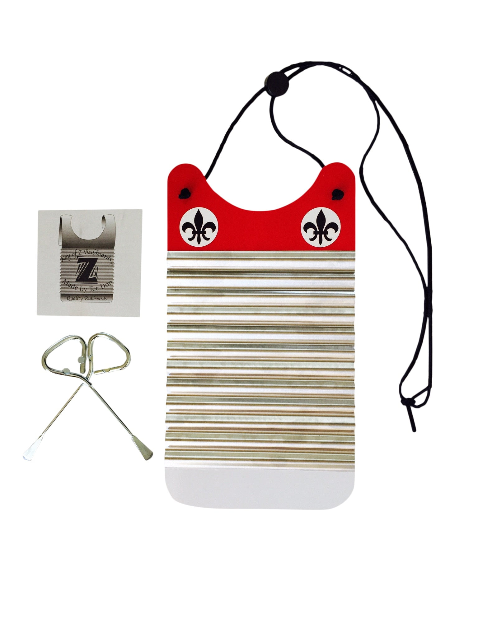 Key of Z Mini Zydeco 24 Gauge Stainless Steel Washboard Percussion Instrument 9x6 in