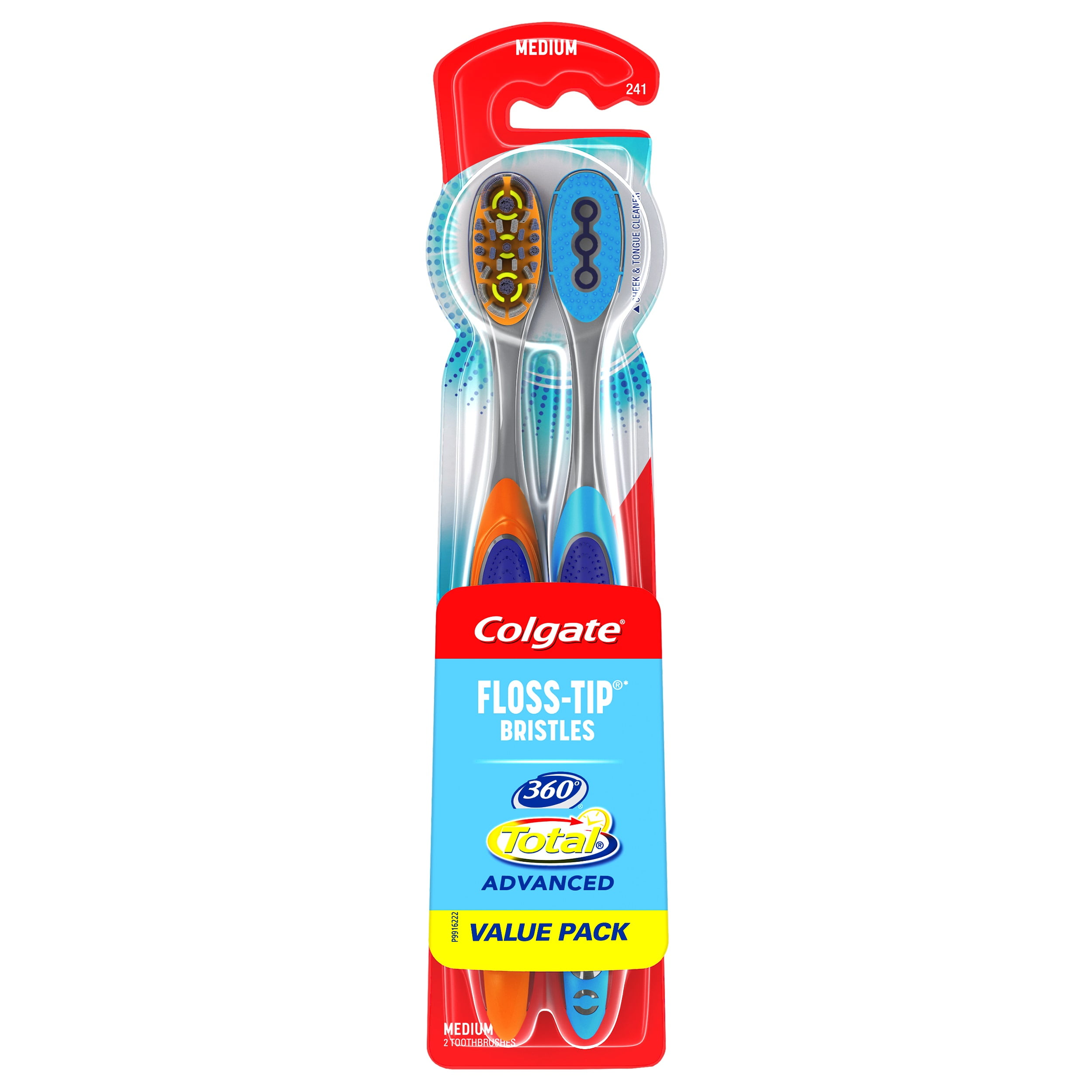Colgate 360 Total Advanced FlossTip Manual Toothbrush, Medium, 2 Ct Walmart Inventory Checker