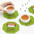 thumbnail image 4 of Leather Coasters with Heat-resistant for Drinks, Fresh Sushi -标题2 Octagon, 4 of 5