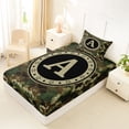 thumbnail image 4 of Erosebridal Green Brown Camouflage Twin Sheet Sets 3pcs For Boys Teens,Personalized Initial A Bedding, 4 of 5
