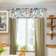 thumbnail image 3 of Yayeee Kitchen Valance Rod Pocket 54" x 18" Living Room Window Curtain, Blue Doodle Pattern, 3 of 6
