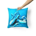 thumbnail image 2 of Carolines Treasures MW1303PW1414 Ballet Shoes Aqua Blue Fabric Decorative Pillow  14Hx14W multicolor, 2 of 4