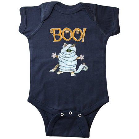 

Inktastic Boo with Mummy Cat Gift Baby Boy or Baby Girl Bodysuit