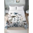thumbnail image 4 of Blue Grey Pink Spring Floral Flat Sheets Only Queen Size, Soft Breathable Bed Top Sheets for Mattress, Watercolor Botanical Luxury Bedding Flat Sheets for Home Hotel Bedroom Bed Protection, 4 of 9