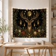 thumbnail image 5 of Gold-Lit Stag Beneath a Full Moon with Lanterns, Mystical Celestial for Wildlife Fans, Winter Forest Decor, Christmas Gift, Tapestry Wall Hanging for Living Room and Bedroom, 5 of 7