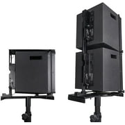 Sound Town Line Array Speaker System with One 2x8 Powered Subwoofer w/DSP and Speaker Output, Two 6x3 Line Array Speakers, Birch Plywood, Black (CARME-28ZETHUSM3)