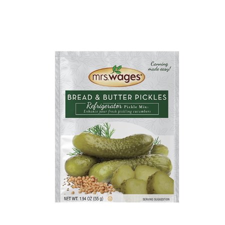 Mrs. Wages Bread and Butter Pickles Refrigerator Mix | Simple-To-Use | Easy Homemade Pickles | Traditional Pickle Flavoring | 1.94 oz Packet (Value Pack of 12)