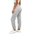 thumbnail image 4 of Inverlee Women's Elastic Cuff Jogger Sweatpants High Waist Drawstring Soft Athletic Workout Pants Gray XL, 4 of 9