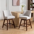 thumbnail image 2 of Swivel Bar Stools Set of 2, 26" Counter Height Bar Stools with Back & Footrest, Upholstered Kitchen Island Chairs with Nailhead Trim for Home Bar, Pub, Dining Room, 2 of 6