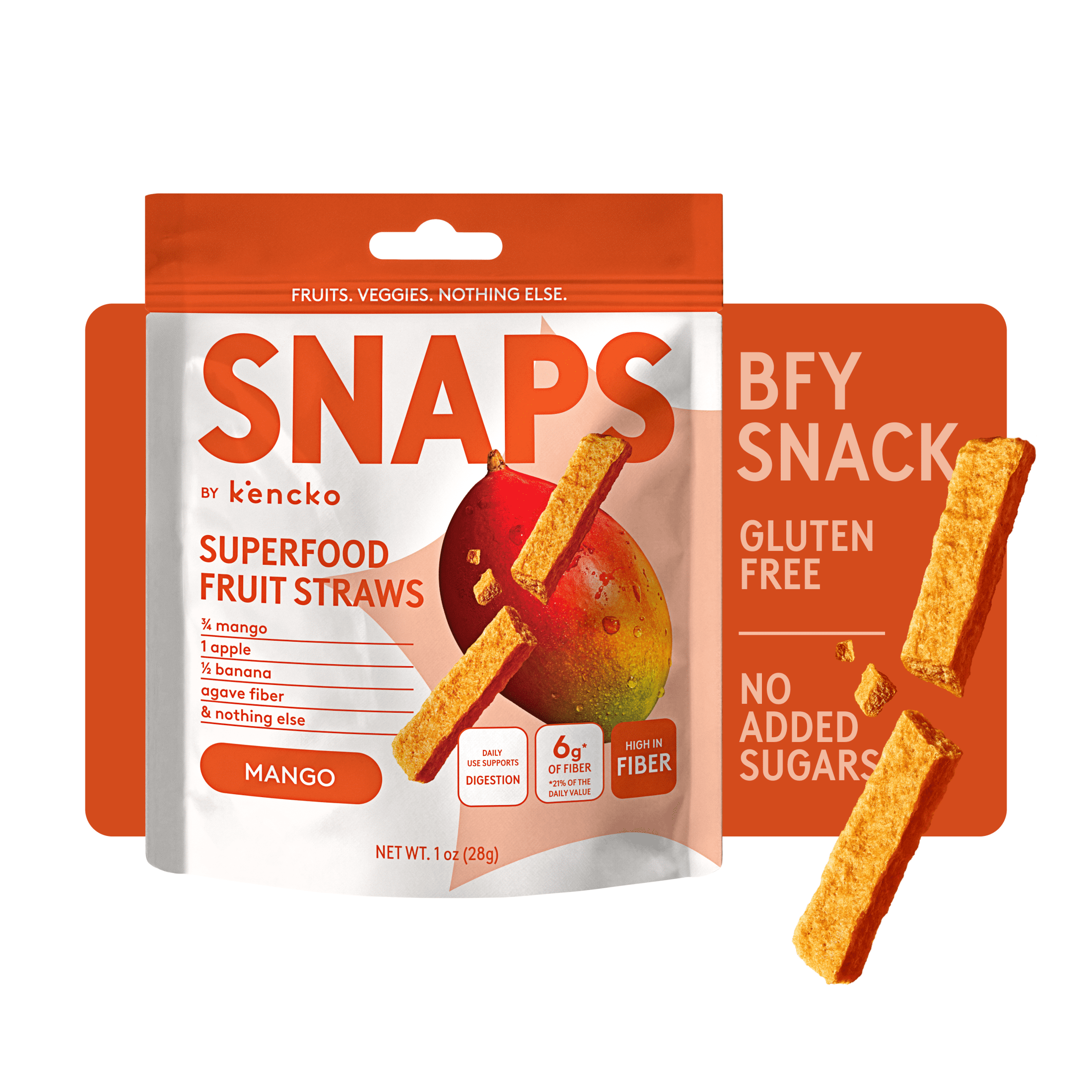 Kencko Raspberry Organic Fruit Snaps, Freeze Dried Fruit Snacks, 1