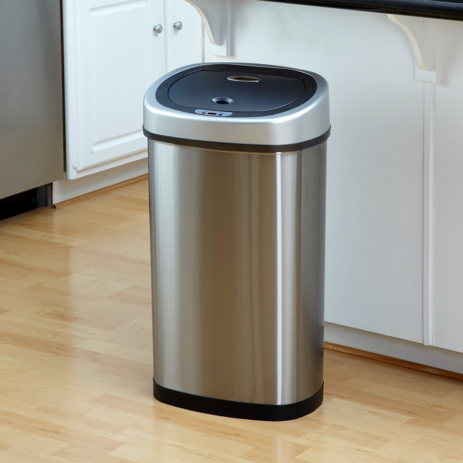 Nine Stars DZT-50-9 Touchless Stainless Steel 13.2 Gallon Trash Can Garbage Cans Walmart Stainless Steel