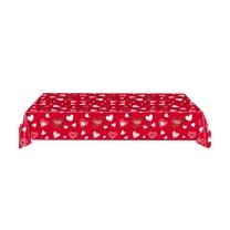 Nkmbld Farmhouse Tablecloth Rectangular Waterproof Sturdy Tablecloth Wipeable Washable Tablecloth for Kitchen and Dining Room, Red