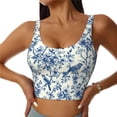 thumbnail image 2 of Lsque Vintage Floral Birds Printed Women'S Sports Bra, Compression, Moisture Wicking, High-Impact Sports Bra For Women,Supportive sports bra-Small, 2 of 9