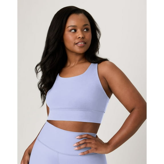 Hanes Moves Women's Crop Sports Bra, Racerback Peri Blue S