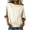 Beige, variant on 3/4 Sleeved Top for Women Shoulder Pleated Linen Quarter Sleeve Top Fashionable Solid Color Shirt