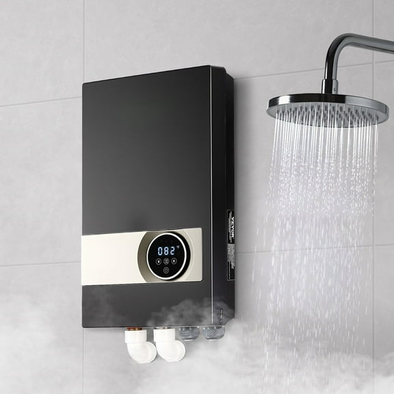 Ultra-Fast 27kW Tankless Electric Water Heater for Instant Hot Water, LCD Touch Control & Child Lock Feature