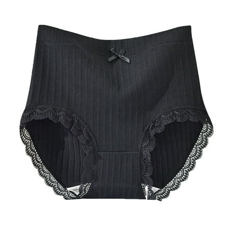 

NECHOLOGY High Waisted Panties For Women Women s Cotton Underwear High Waist Stretch Briefs Soft Underpants Ladies Full Coverage Panties Black Medium