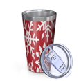 thumbnail image 2 of 16oz Tumblers Red Christmas Snowflake Pattern Stainless Steel Vacuum Insulated Double Wall Travel Tumbler Cups Mug with Lid and Straw,Cleaning Brush for Coffee,Tea, 2 of 4