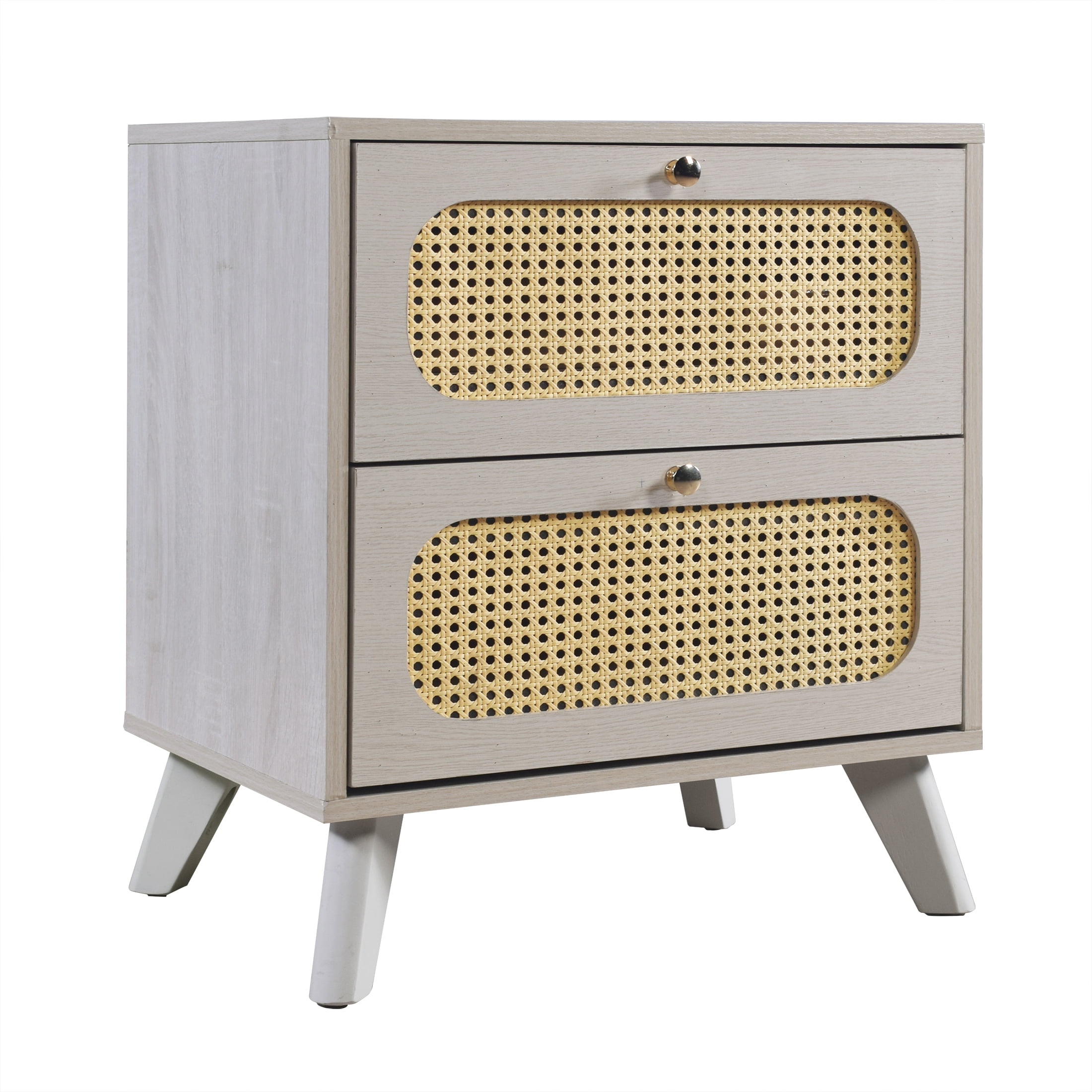 Castle Place Vintage 2 Drawer Nightstand, Antique White