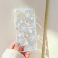 thumbnail image 5 of Compatible for iPhone 12 Mini Clear Case with Flower Cute Strawberry Lace Design for Girls Woman TPU Protective Slim Shockproof Floral Case for iPhone 12 Mini-Blue, 5 of 15