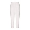 thumbnail image 4 of Cropped Pants Women Summer Casual Capri Leggings Floral Print Stretchy Knee Length Capris Lounge Travel Pants Yoga Pants Slim Fit, White&XXL, 4 of 7