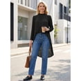 thumbnail image 2 of DARING DIVA Women's High Low Long Sleeve Asymmetrical Hem Casual Blouse S Black, 2 of 8