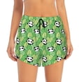 thumbnail image 4 of Lsque Cartoon Panda And Leaf 1 Printed Women's Running Shorts with Liner Pockets,Elastic Quick Dry Workout Athletic Gym Yoga Shorts,Womens High Waist Shorts-Large, 4 of 9