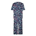 thumbnail image 4 of SDNall Pajamas for Women Set Printing Round Neck Short Sleeve Sleepshirt and Pants Sets Loungewear Pajamas with Pockets (Navy, Sizes S-XXL), 4 of 9