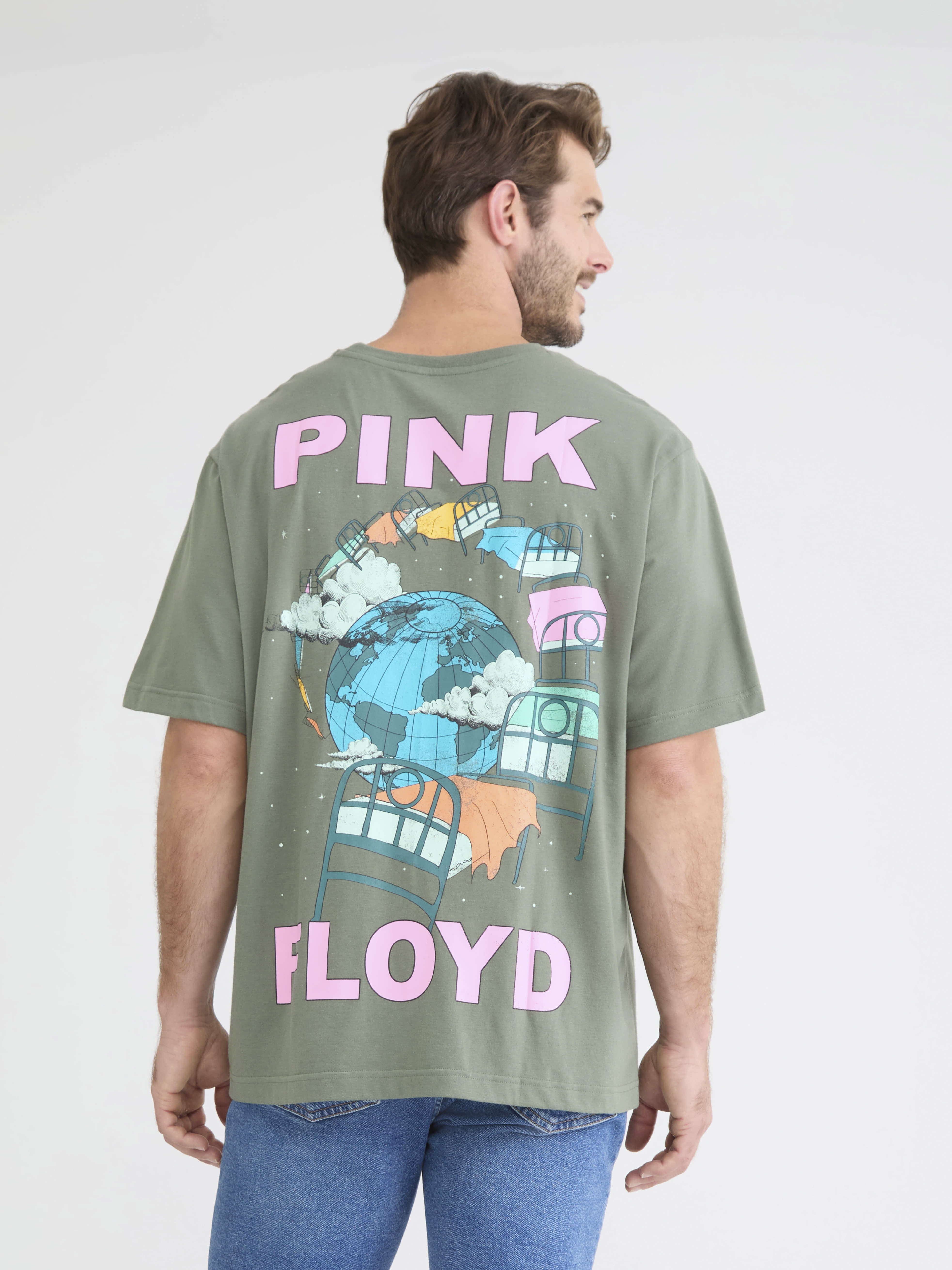 Pink Floyd Men's & Big Men's Drop Shoulder Graphic Tee, Sizes S-3XL