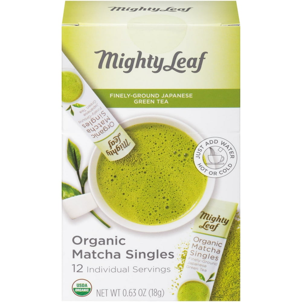 Mighty Leaf Organic Matcha Singles FinelyGround Japanese Green Tea, 12
