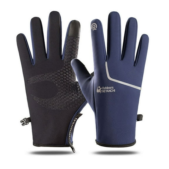 Vikakiooze Winter Gloves Gloves Waterproof Anti-Slip Silicone Thermal Gloves with Fleece for Biking Climb