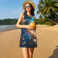 thumbnail image 3 of Balery Colorful Planet Universe Pattern Women’s Summer Dresses – Loose Sleeveless Sundress, Casual and Comfortable Beach Dress for Hot Days, 3 of 7