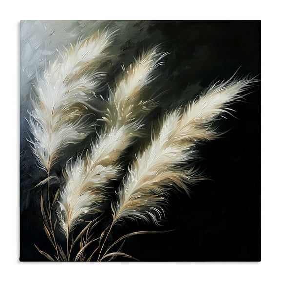 Stupell Industries Wispy Wheat Stalks Plants & Flowers Painting Wrapped Canvas Art Print Wall Art, 17 x 17