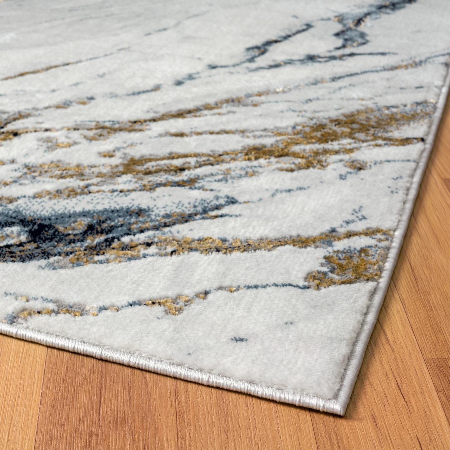 Luxe Weavers Abstract Marble Patterned Area Rug, Indoor Carpet for Living Rooms 9x12 - Blue