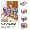 thumbnail image 2 of Yayeee Collapsible Cube Storage Bin with Lid Fabric Closet Decorative Basket with Handles, Blue Jam, 2 of 7