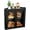 Swing-Door: Black, variant on Corner Bread Box for Kitchen Countertop, Double Layer Bamboo Bread Storage Container with 2 Doors, Farmhouse Large Bread Bin Counter Top, Wooden Breadbox Holder for Homemade Bread, Brown
