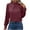 Wine, variant on Women's Silky Satin Long Sleeve Tops High Neck Dress Shirt Business Casual Dressy Blouses Solid Color (XL, Wine)