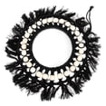 thumbnail image 1 of OUNONA Elegant Black Macrame Wall Hanging Mirror for Home Decor with HighDefinition Reflection and Creative Design, Synthesis Material, 1 of 6