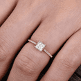 thumbnail image 4 of HeartsAndYou 1.2ct Princess Moissanite Engagement Ring for Women Solitaire With Accents 18k Rose Gold Over Silver, 4 of 8