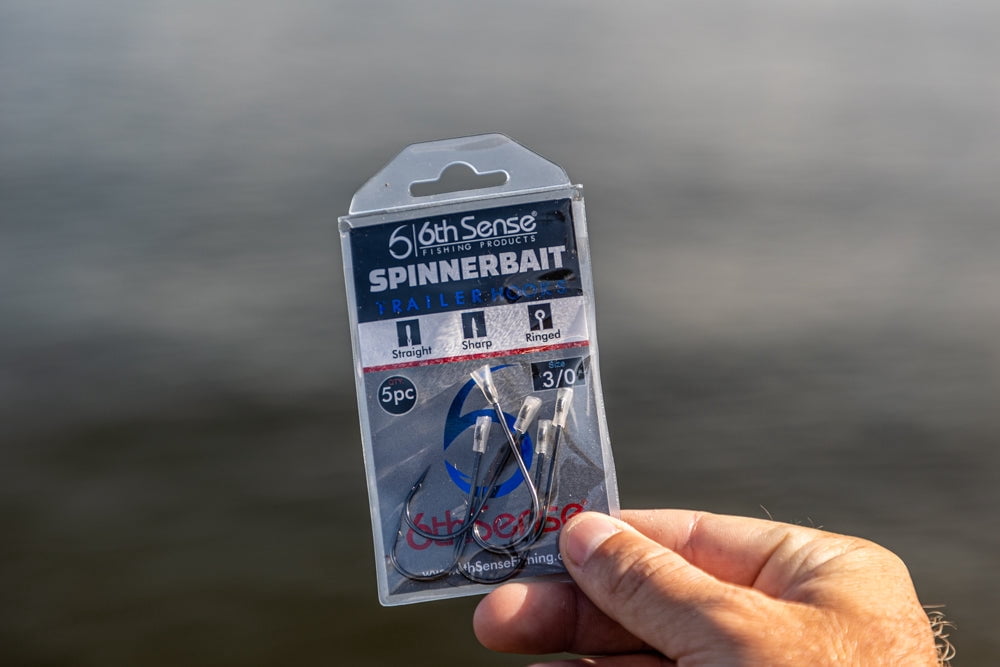 (3 pack) 6th Sense Spinnerbait Trailer Hook 3/0 with Stabilized Line Eye 5 Pack for Spinnerbaits and Bass Fishing Lures