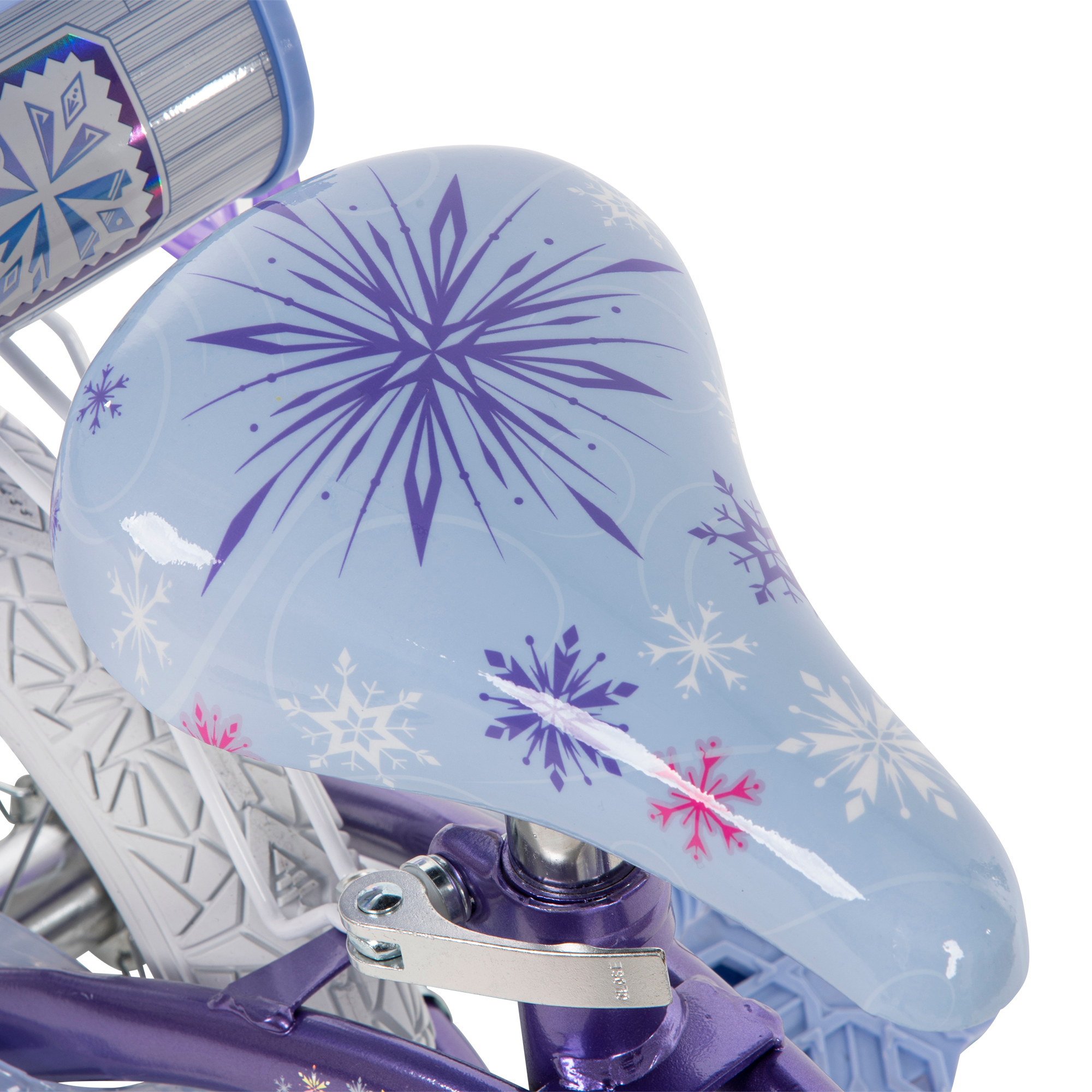 Disney Frozen 12 in. Bike with Doll Carrier Sleigh for Girl's, Ages 2+ Years, White and Purple by Huffy - image 10 of 19